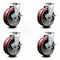 Service Caster 6 Inch Poly on Aluminum Swivel Caster Set with Roller Bearings and Brakes SCC SCC-20S620-PAR-TLB-4 - alternate 1